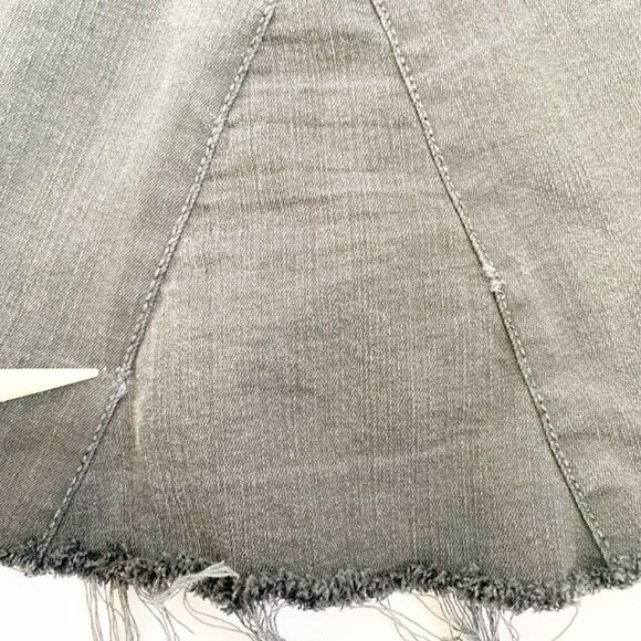 Madewell distressed black raw hem button fly 9" high-rise skinny skirt - 27 - Picture 8 of 10